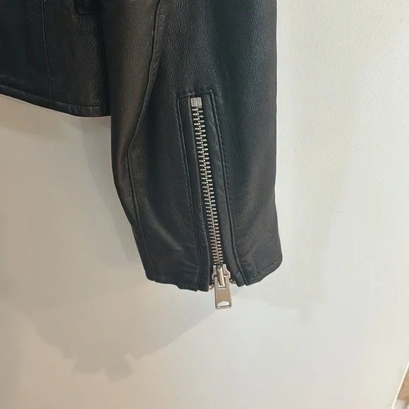 All Saints black leather jacket likenew very little wear